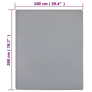 Lenzuola con Angoli Jersey 2pz Grigio 100x200 cm Cotone cod mxl 65735