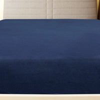 Lenzuolo con Angoli Jersey Blu Marino 90x200 cm Cotone cod mxl 74296