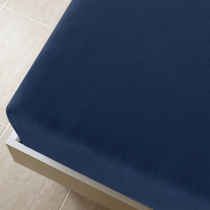 Lenzuolo con Angoli Jersey Blu Marino 90x200 cm Cotone cod mxl 74296