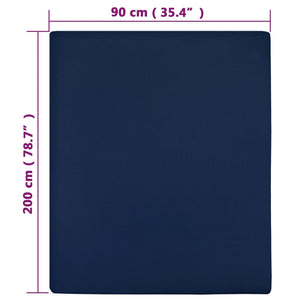 Lenzuolo con Angoli Jersey Blu Marino 90x200 cm Cotone cod mxl 74296