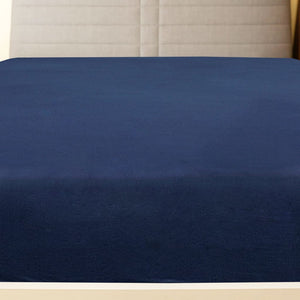 Lenzuola con Angoli Jersey 2pz Blu Marino 90x200 cm Cotone cod mxl 76938