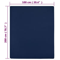 Lenzuolo con Angoli Jersey Blu Marino 100x200 cm Cotone cod mxl 63848