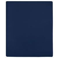 Lenzuola con Angoli Jersey 2pz Blu Marino 180x200 cm Cotone 136239