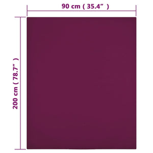 Lenzuola con Angoli Jersey 2pz Bordò 90x200 cm Cotone 136251