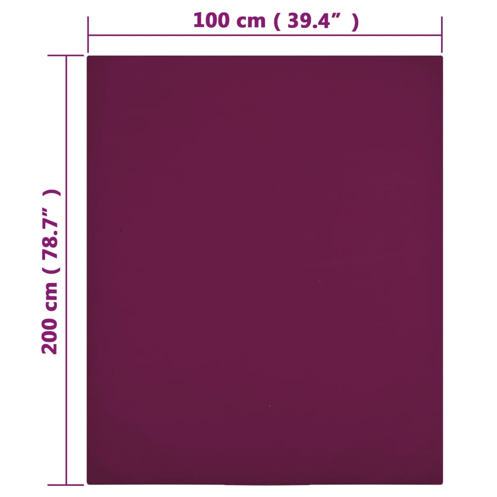 Lenzuolo con Angoli Jersey Bordò 100x200 cm Cotone cod mxl 68583