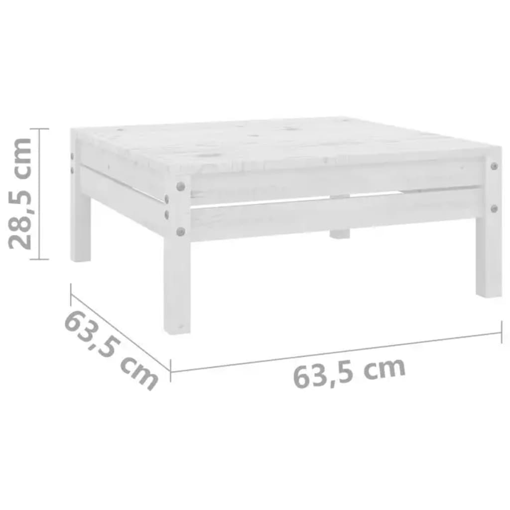 Poggiapiedi da Giardino Bianco in Legno Massello di Pino cod mxl 43716