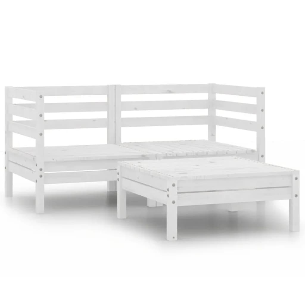 Set Divani da Giardino 3 pz in Legno Massello di Pino cod mxl 35055