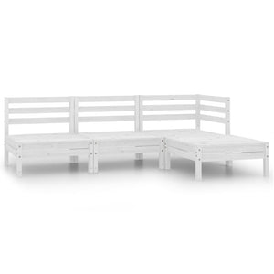 Set Divani da Giardino 4 pz in Legno Massello di Pino Bianco 806618