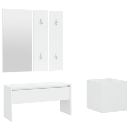 Set di Mobili da Corridoio Bianco in Legno Multistrato cod mxl 73557