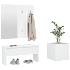 Set di Mobili da Corridoio Bianco in Legno Multistrato cod mxl 73557