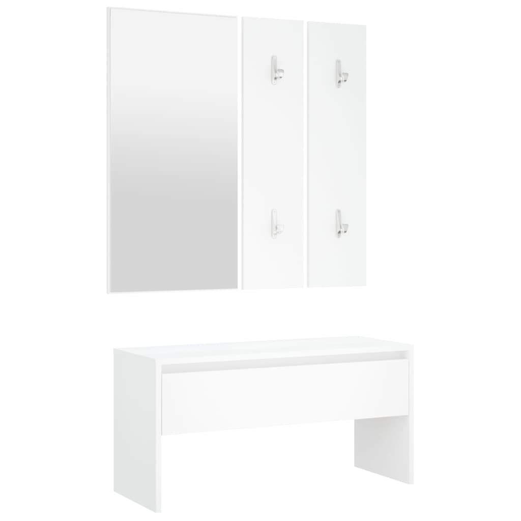 Set di Mobili da Corridoio Bianco in Legno Multistrato cod mxl 73557