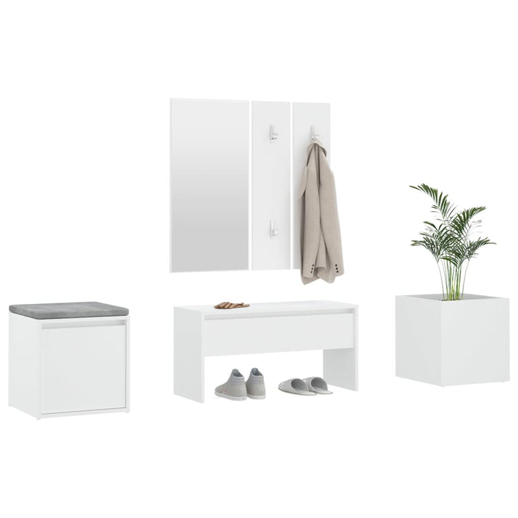 Set di Mobili da Corridoio Bianco in Legno Multistrato 3082062