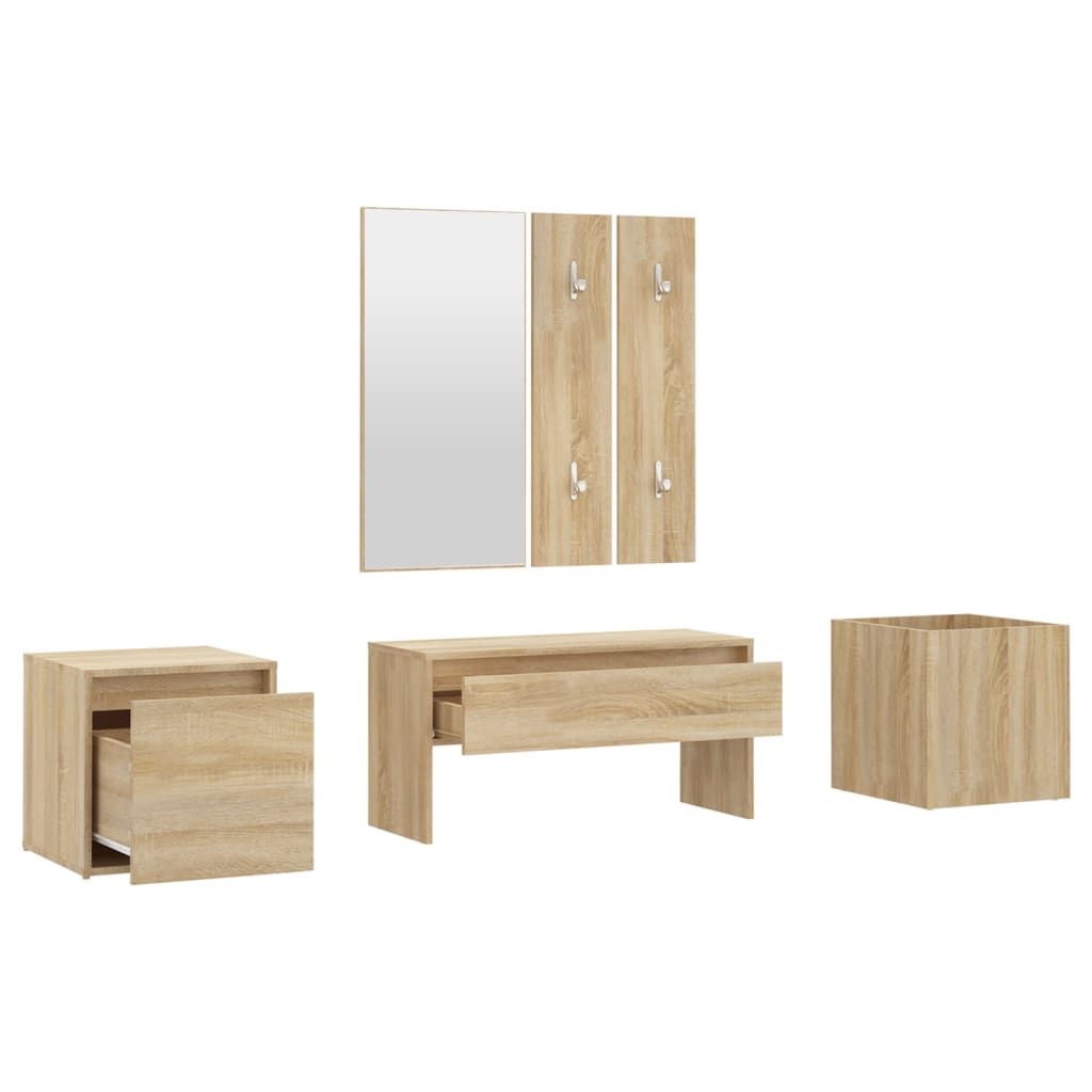 Set di Mobili da Corridoio Rovere Sonoma in Legno Multistrato cod mxl 73561