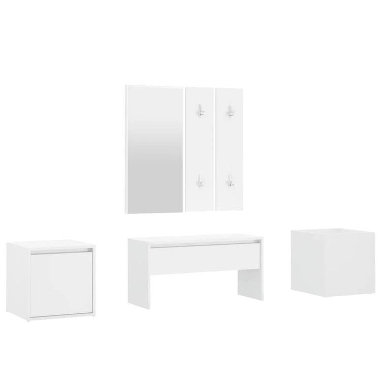 Set di Mobili da Corridoio Bianco Lucido in Legno Multistrato 3082068