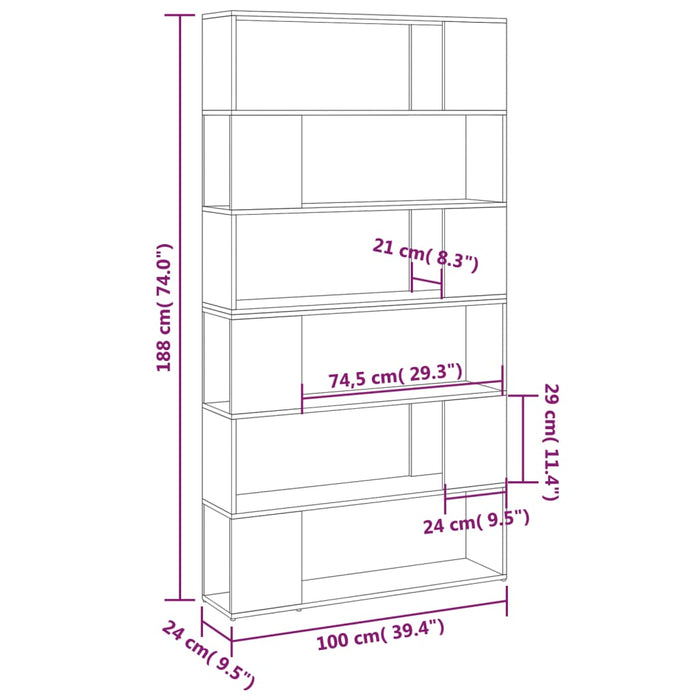 Libreria/Divisorio Bianco 100x24x188 cm cod mxl 25086