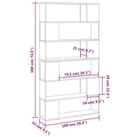 Libreria/Divisorio Grigio Cemento 100x24x188 cm cod mxl 18111