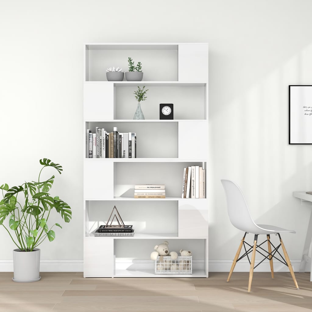 Libreria/Divisorio Bianco Lucido 100x24x188 cm cod mxl 14996