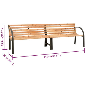 Panca da Giardino Doppia 241 cm in Legno di Abete Cinese 317123