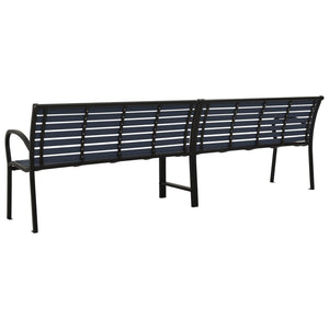 Panca da Giardino Doppia 251 cm Nera in Acciaio e WPC cod mxl 45630