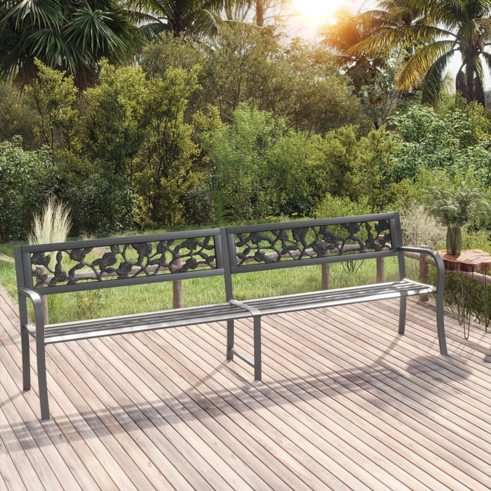 Panca da Giardino Doppia 246 cm Grigia in Acciaio cod mxl 46001