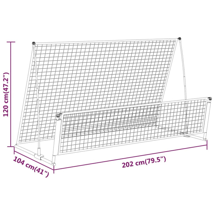 Porta da Calcio a Rimbalzo 2 in 1 202x104x120 cm in Acciaio cod mxl 55939