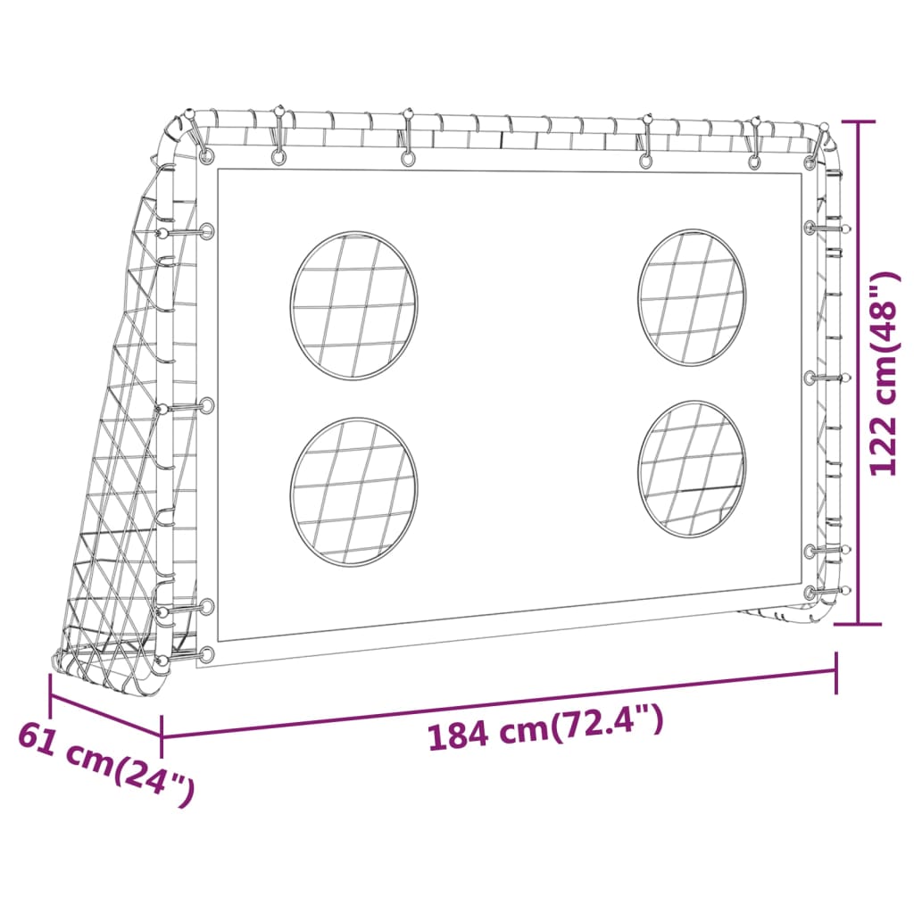 Rete da Allenamento per Porta da Calcio in Acciaio 184x61x122cm cod mxl 56168