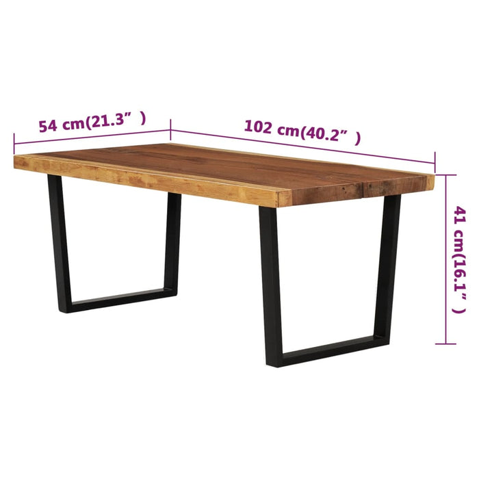 Tavolino da Salotto in Legno Massello di Suar 102x54x41 cm 337988