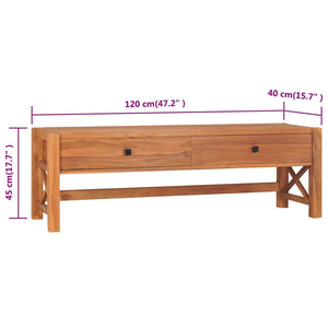 Mobile TV con Cassetti 120x40x45 cm in Legno Massello di Teak 337927