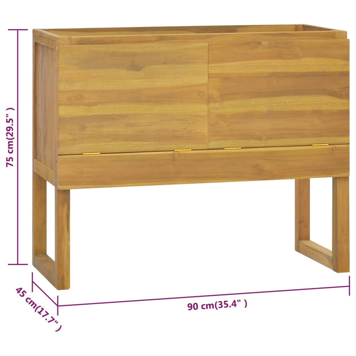 Mobile da Bagno 90x45x75 cm in Legno Massello di Teak