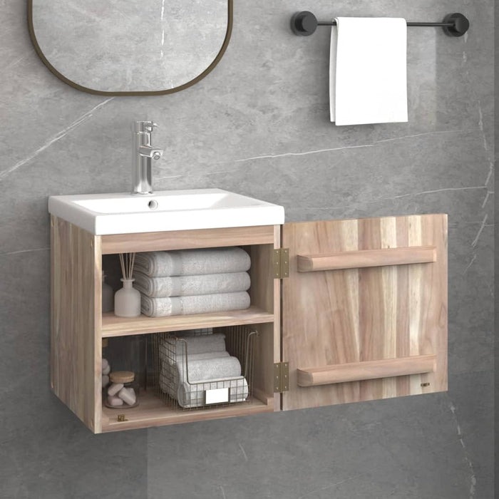 Mobile da Bagno a Parete 41x38x40 cm in Legno Massello di Teak 338250