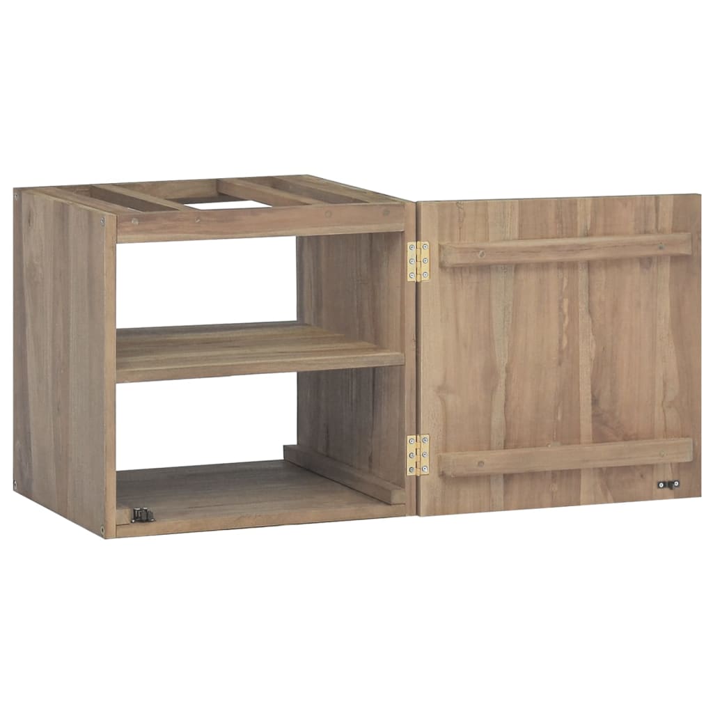 Mobile da Bagno a Parete 46x25,5x40cm in Legno Massello di Teak 338252