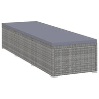 Lettino Prendisole con Cuscino Grigio Scuro Polyrattan Grigio 317106