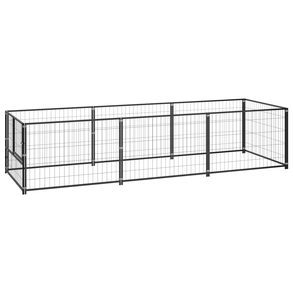 Gabbia per Cani Nera 3 m² in Acciaio cod mxl 49290