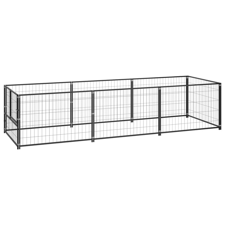 Gabbia per Cani Nera 3 m² in Acciaio cod mxl 49290