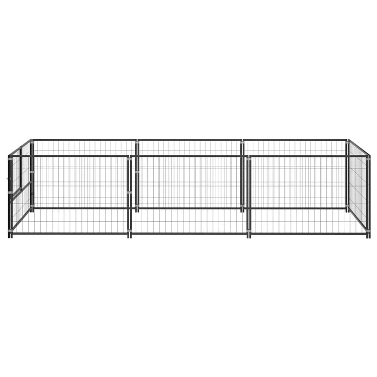 Gabbia per Cani Nera 3 m² in Acciaio cod mxl 49290