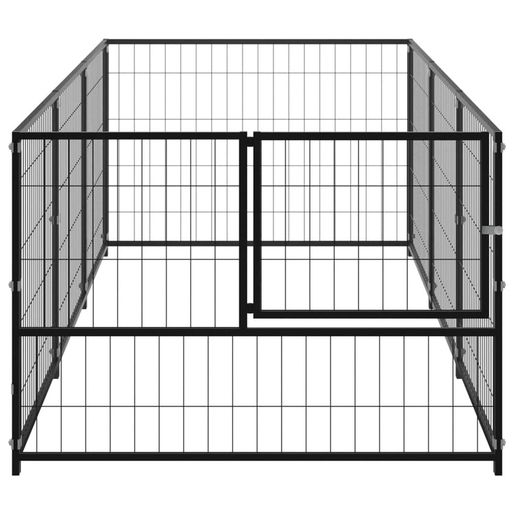 Gabbia per Cani Nera 3 m² in Acciaio cod mxl 49290