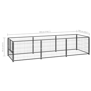 Gabbia per Cani Nera 3 m² in Acciaio cod mxl 49290