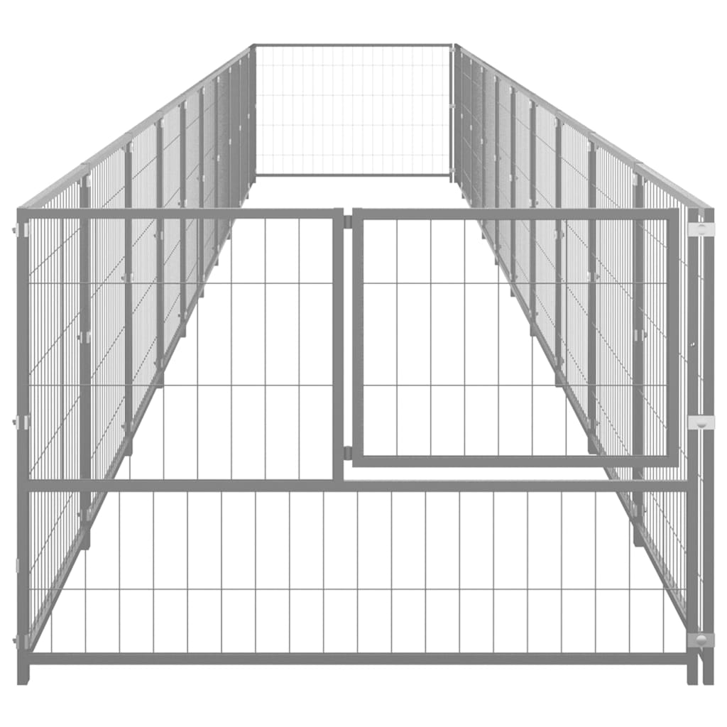 Gabbia per Cani Argento 10 m² in Acciaio 3082108