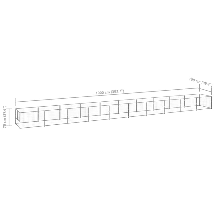 Gabbia per Cani Argento 10 m² in Acciaio 3082108