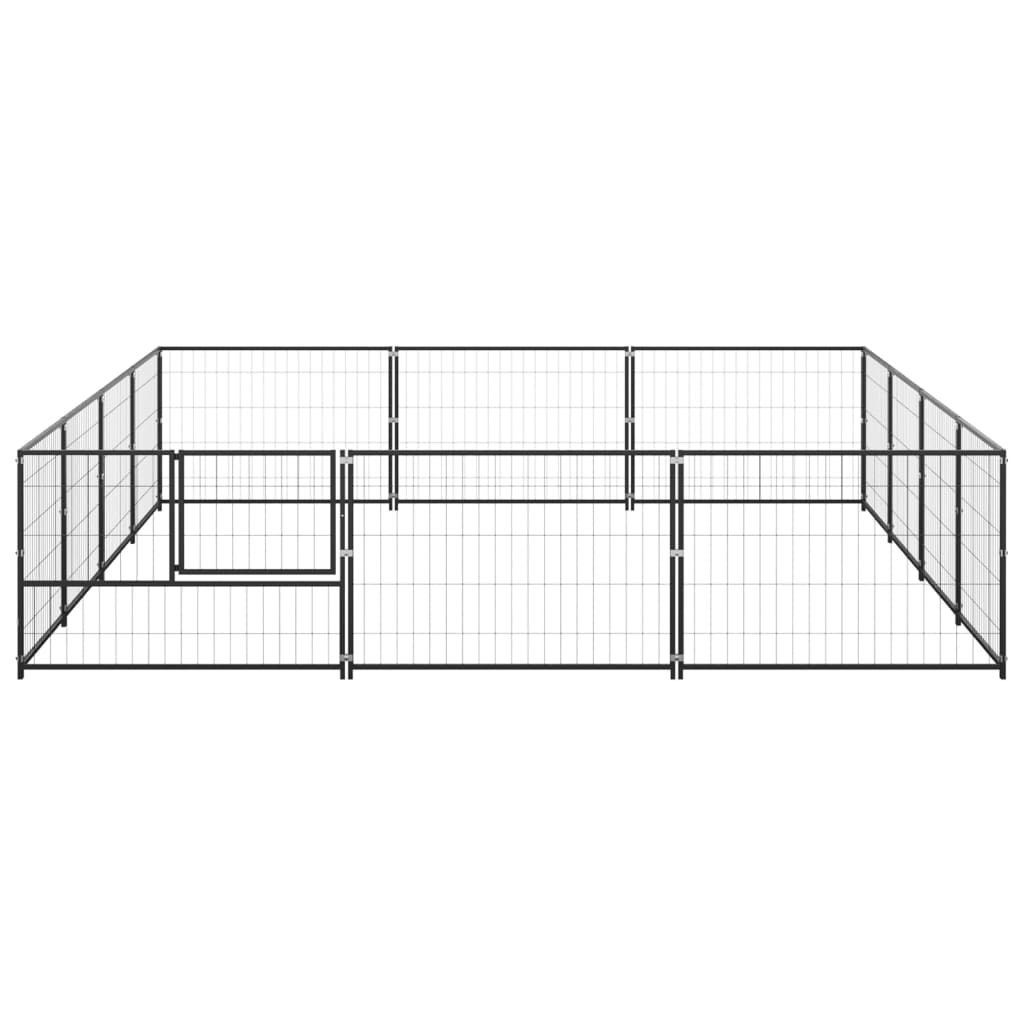 Gabbia per Cani Nera 12 m² in Acciaiocod mxl 120823