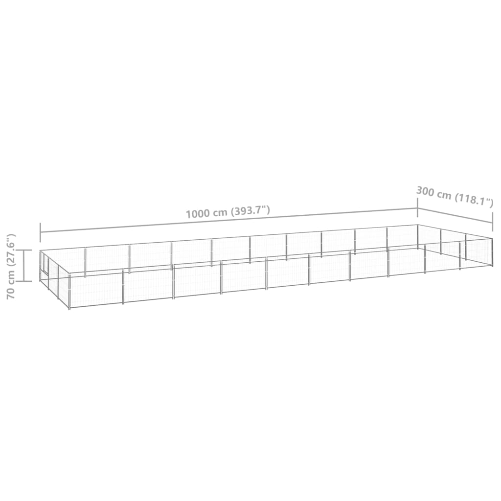 Gabbia per Cani Argento 30 m² in Acciaio cod mxl 52384