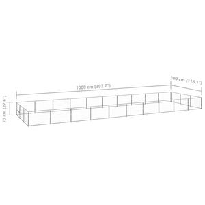 Gabbia per Cani Argento 30 m² in Acciaio cod mxl 52384