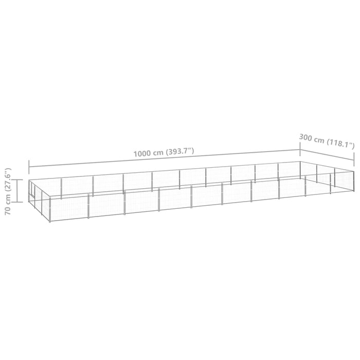 Gabbia per Cani Argento 30 m² in Acciaio cod mxl 52384