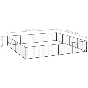 Gabbia per Cani Nera 16 m² in Acciaio cod mxl 49228