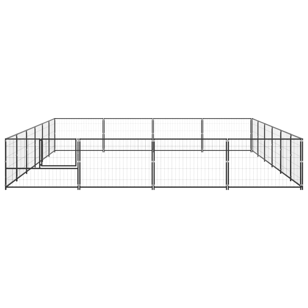 Gabbia per Cani Nera 24 m² in Acciaio cod mxl 47929