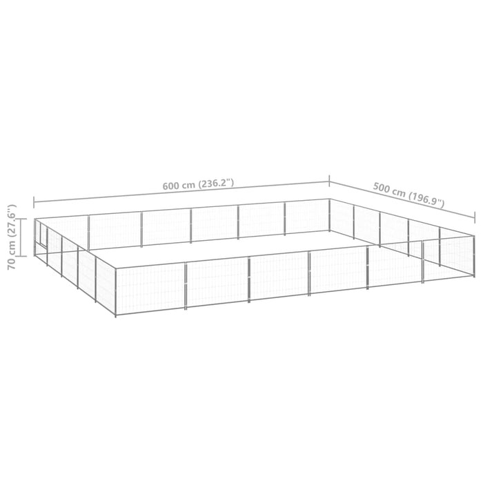 Gabbia per Cani Argento 30 m² in Acciaio cod mxl 52435