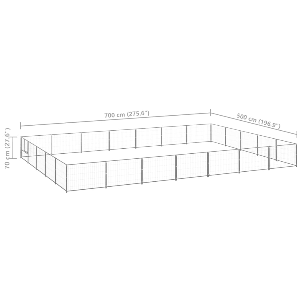 Gabbia per Cani Argento 35 m² in Acciaio cod mxl 46600