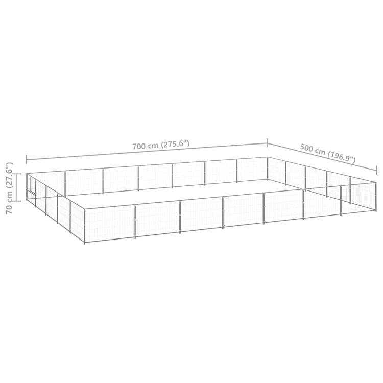 Gabbia per Cani Argento 35 m² in Acciaio cod mxl 46600