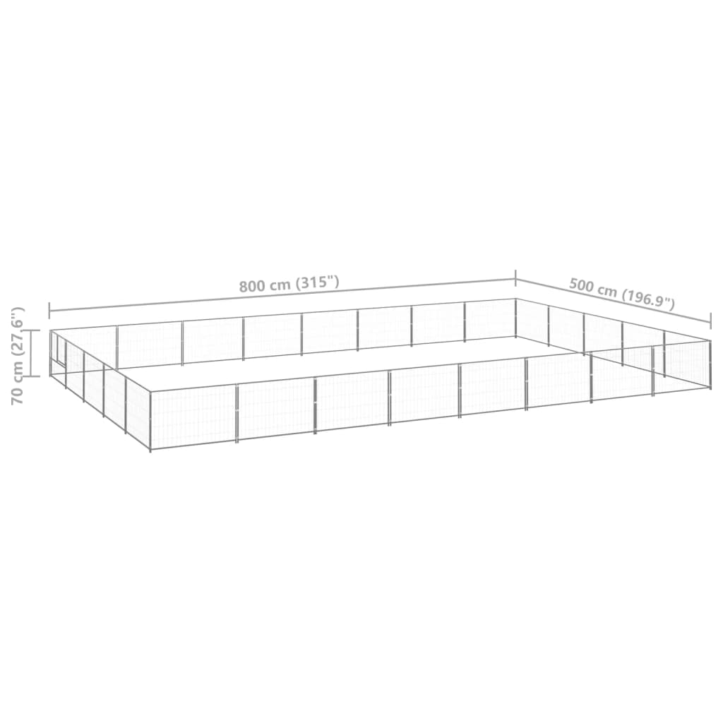 Gabbia per Cani Argento 40 m² in Acciaio cod mxl 52474