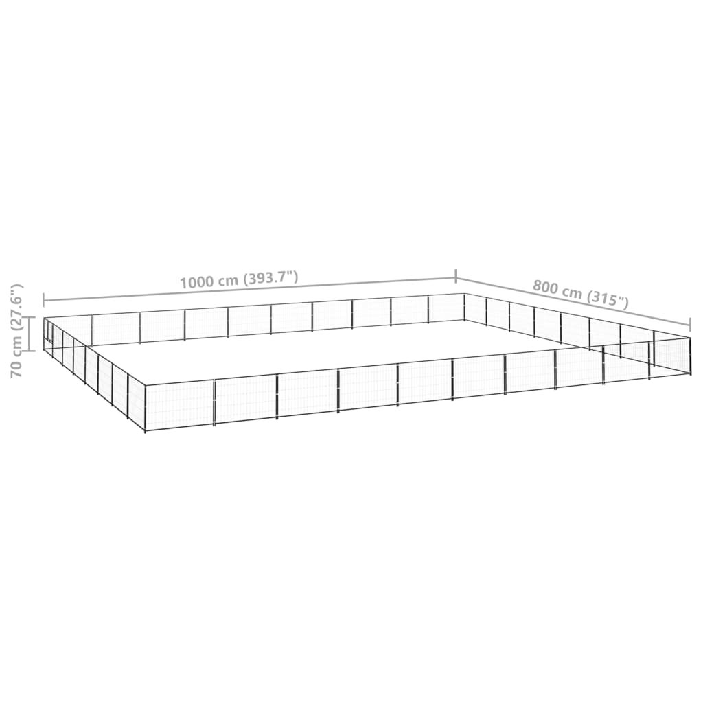 Gabbia per Cani Nera 80 m² in Acciaio cod mxl 40061